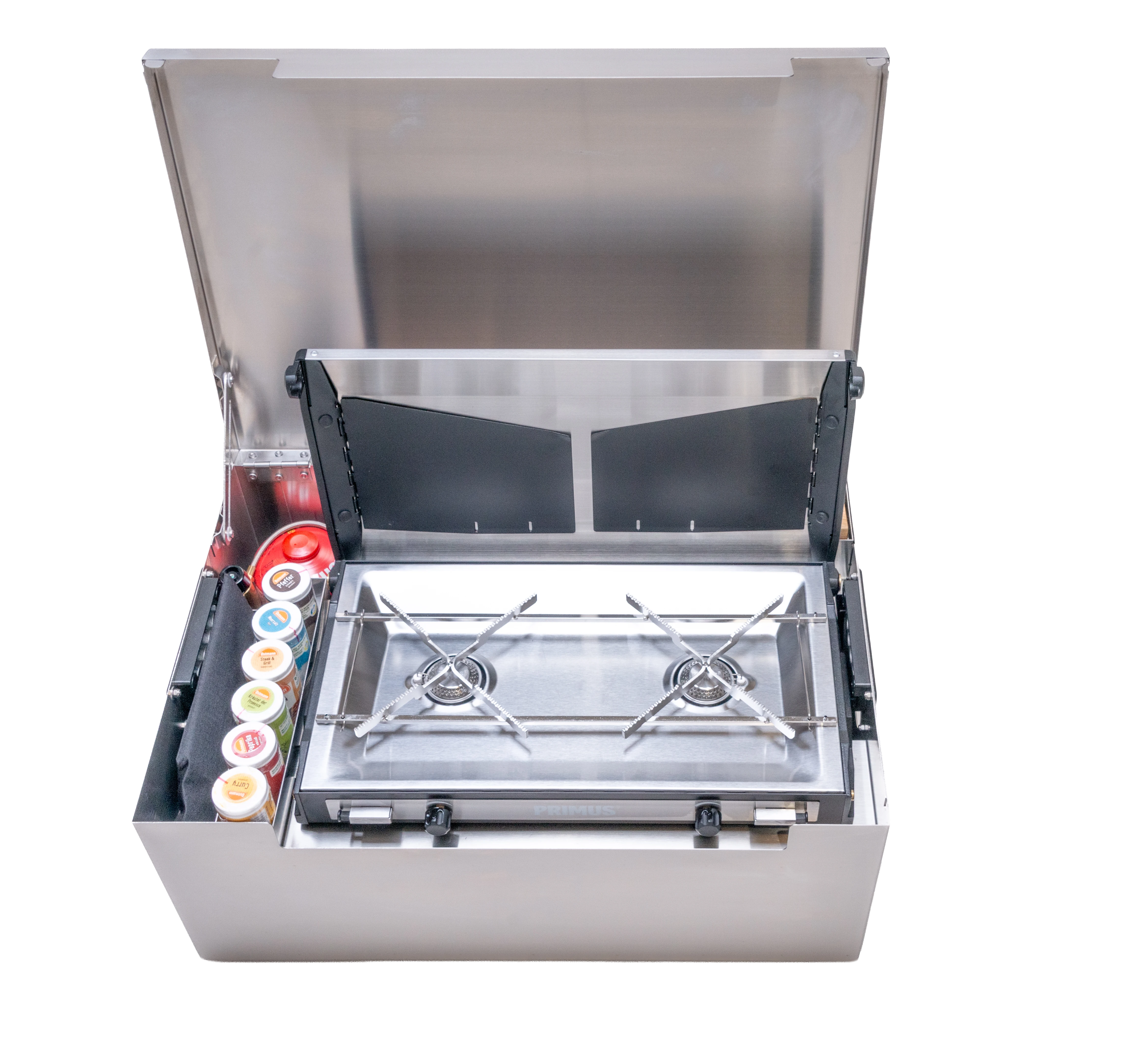 MOKUBO mobile Küchenbox mit Primus Kocher
