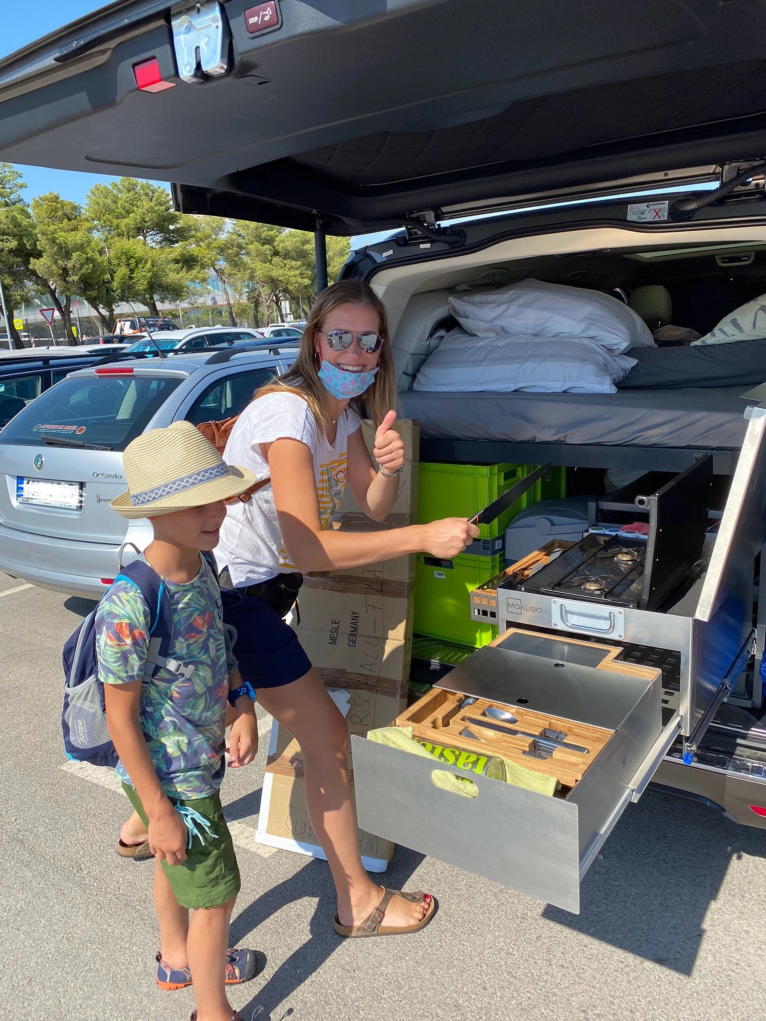 Mobile Küchenbox MOKUBO Camper Heckauszug